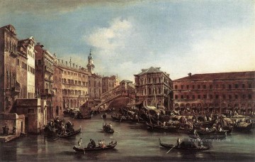  alt - die Rialto Brücke mit dem Palazzo dei Camerlenghi Venezia Schule Francesco Guardi